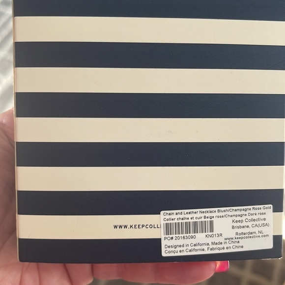 Keep Collective Chain & Leather Necklace-Blush/Champagne Rose Gold - Picture 4 of 4